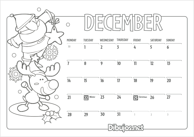 calender coloring pages - photo #39