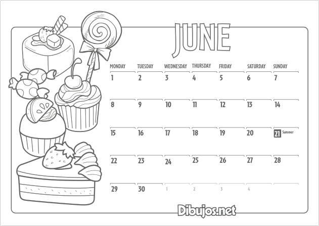 calendar coloring pages - photo #14