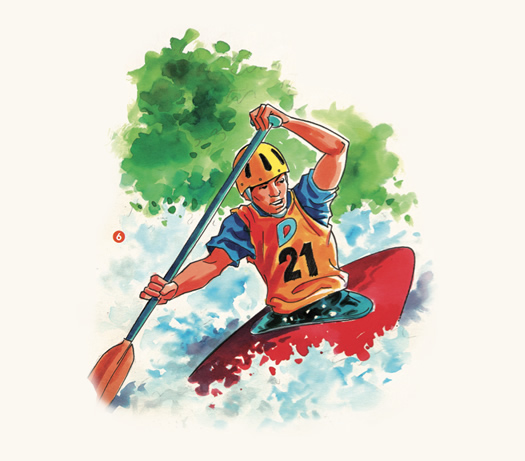 Deportista con kayak
